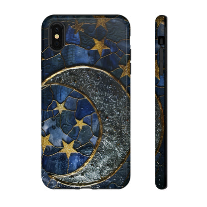 Moon Stars Stained Glass Starry Night Phone Case