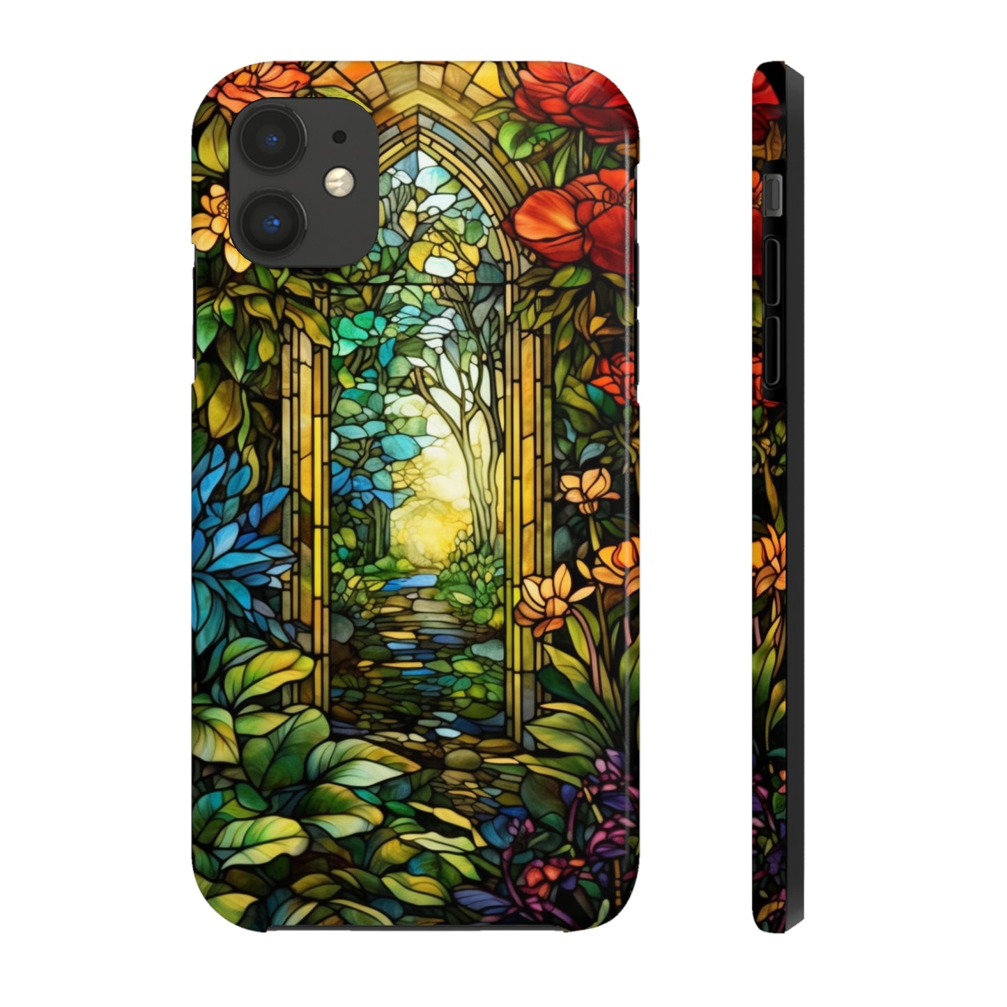 Secret Garden Stained Glass iPhone Tough Case | Unveil the Beauty of Nature with Reliable Protection