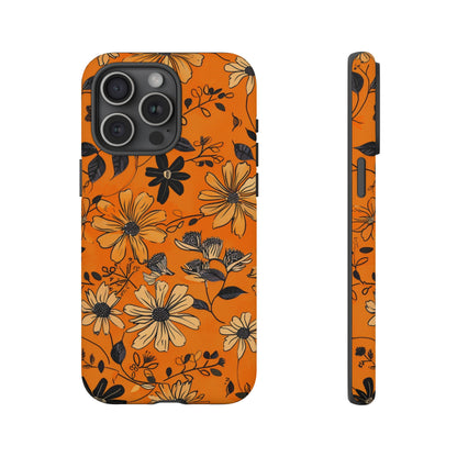 Orange Floral Phone Case Cute Summer Flower Aesthetic