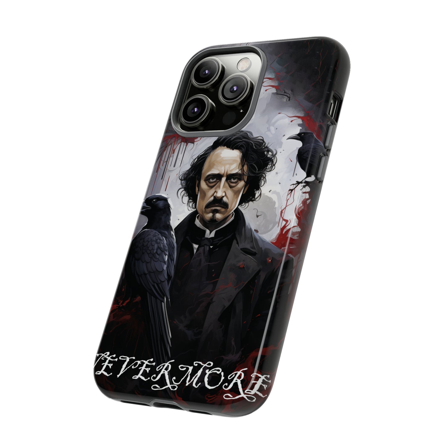 Nevermore Edgar Allen Poe, gothic Raven, Retro Samsung Galaxy Phone iPhone 15, 14 Plus 13 12 7 8 Se Horror Dark Academia Style goth Vibe