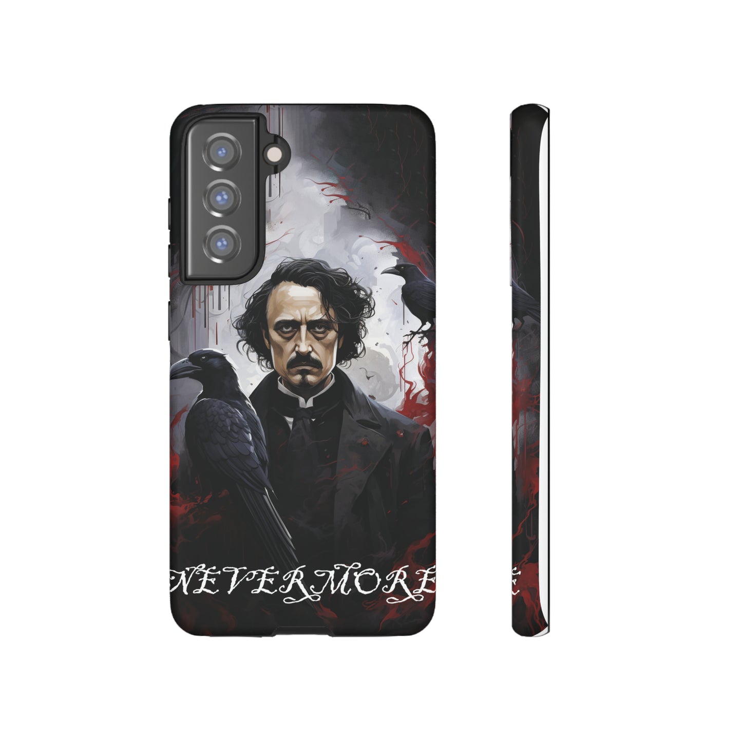 Nevermore Edgar Allen Poe, gothic Raven, Retro Samsung Galaxy Phone iPhone 15, 14 Plus 13 12 7 8 Se Horror Dark Academia Style goth Vibe