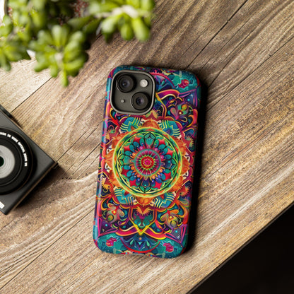 Cosmic Stained Glass Mandala Phone Case