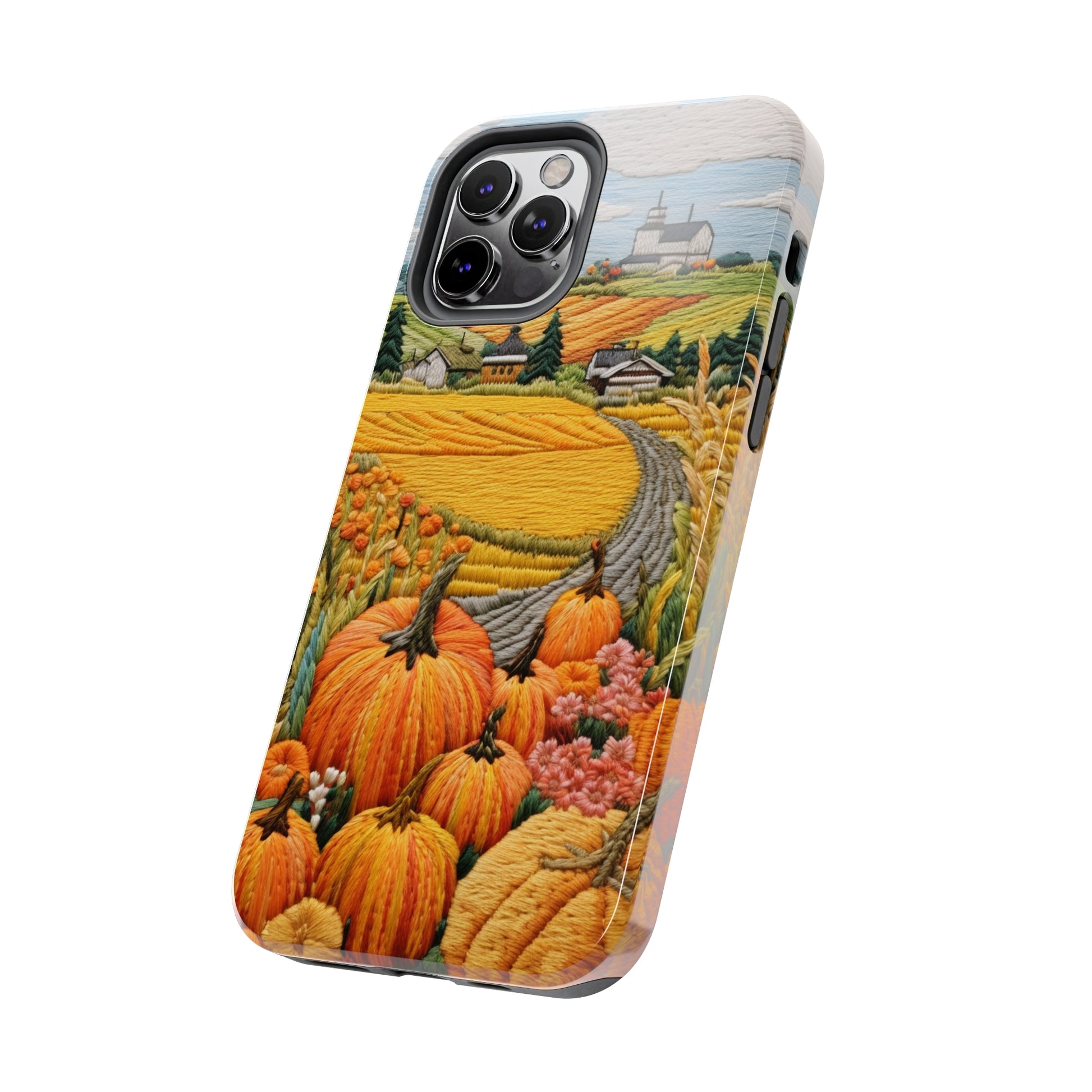 iPhone 12 Embroidered Autumn Landscape Case