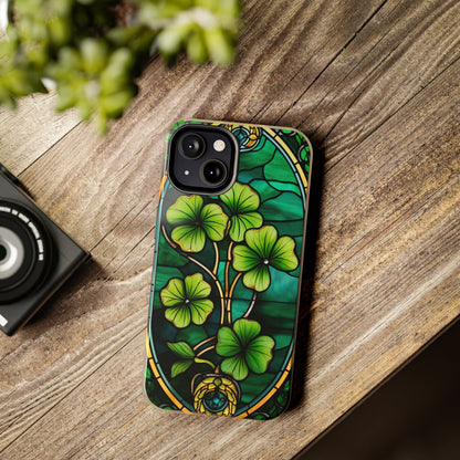 Lucky Charm: Four-Leaf Clover Phone Case | Symbol of Fortune for iPhone Models 11 through 14 Pro Max