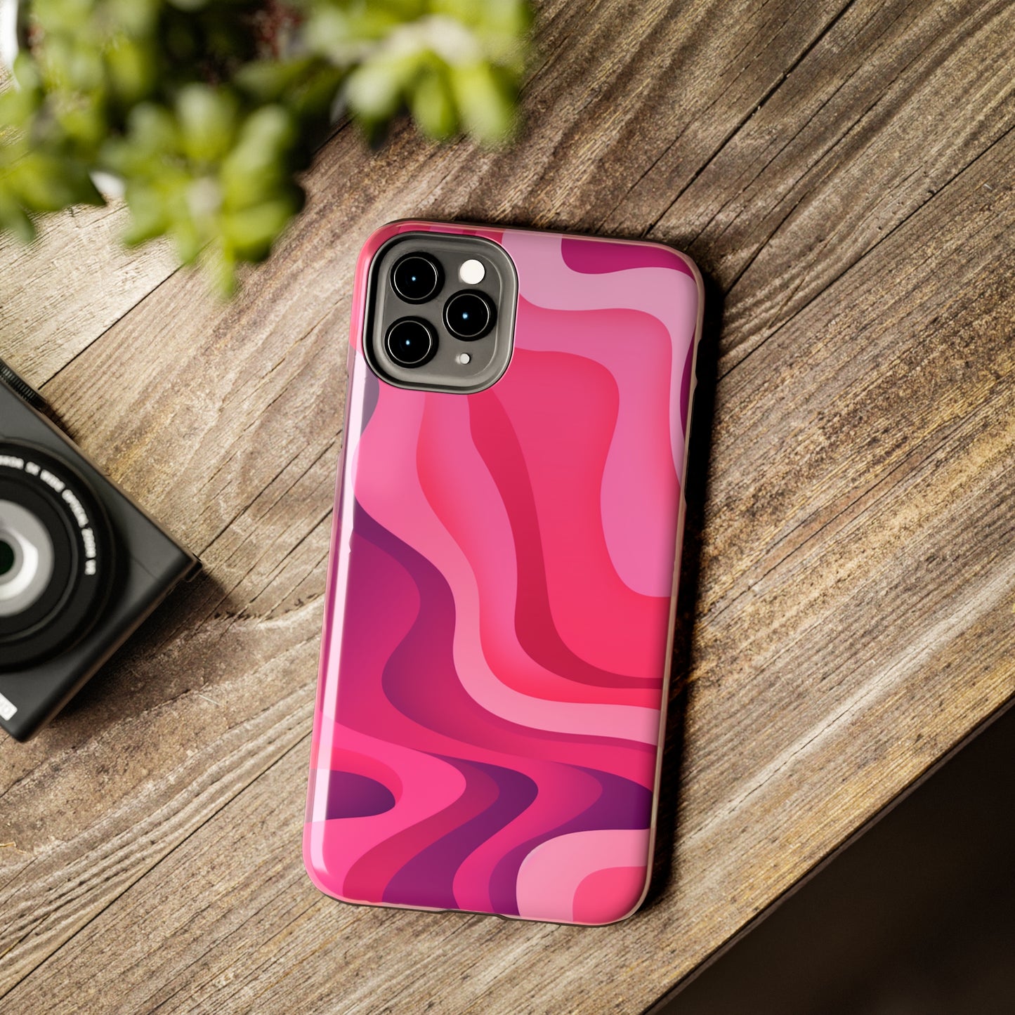 The Pink Wave iPhone Case Splash of Vibrance | Modern Art Meets Protection iPhone Tough Case