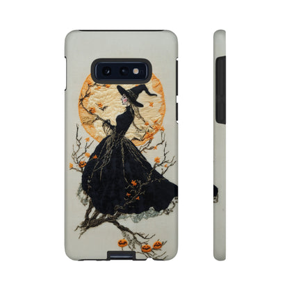 Halloween Witch Autumn iPhone Case, Embroidered Style