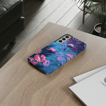 Magenta and Blue Color Zen Lily Pad Phone Case