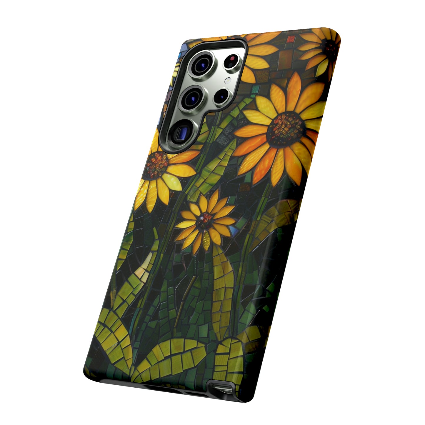 Yellow and Gold Daisy Mosaic Stained Glass Phone Case