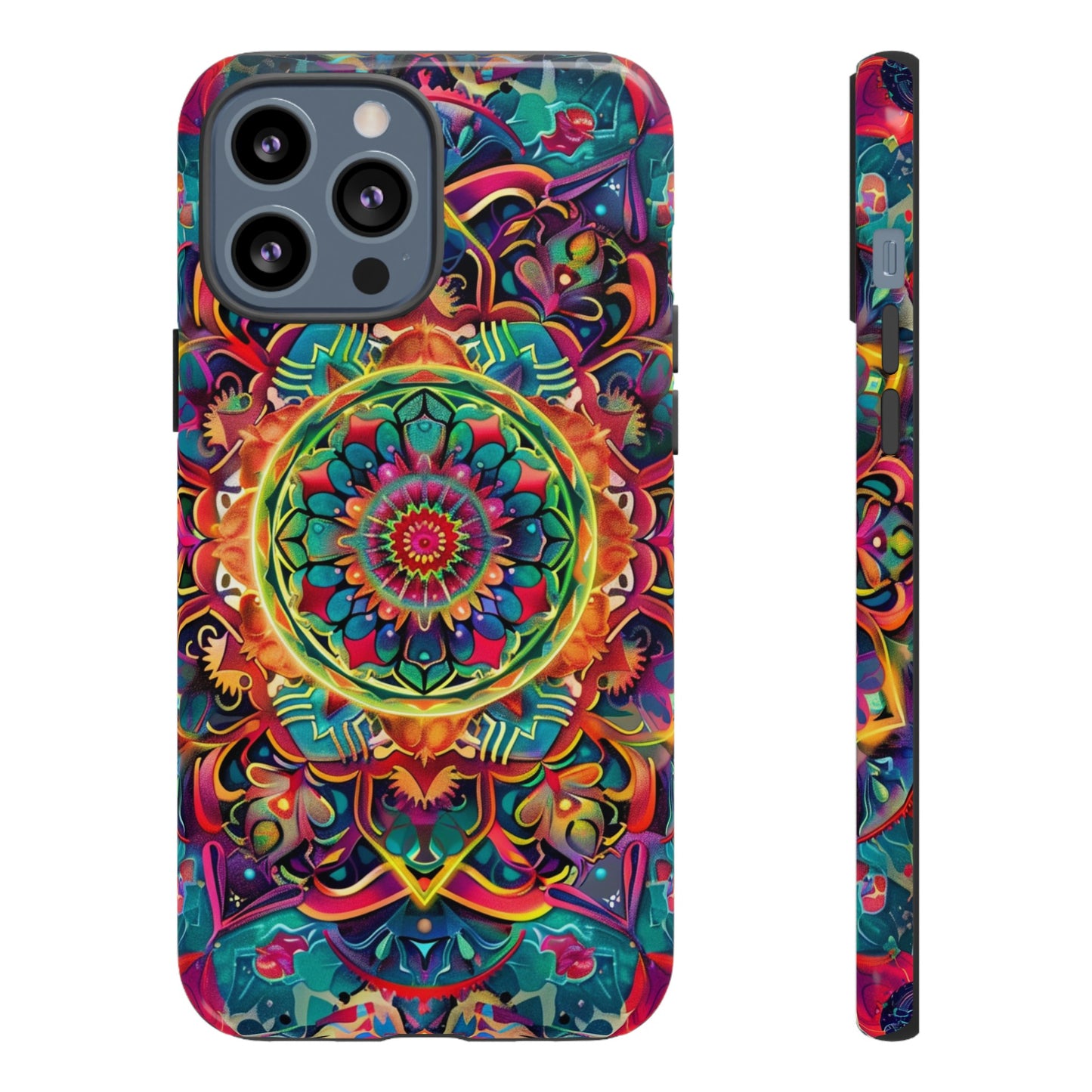 Cosmic Stained Glass Mandala Phone Case