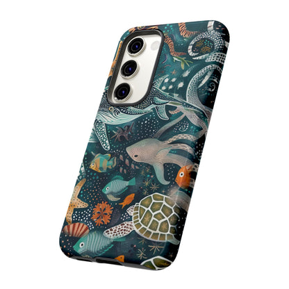 Undersea World Shark, Turtle, Manta Ray Phone Case