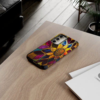 Cosmic Stained Glass Mandala Phone Case