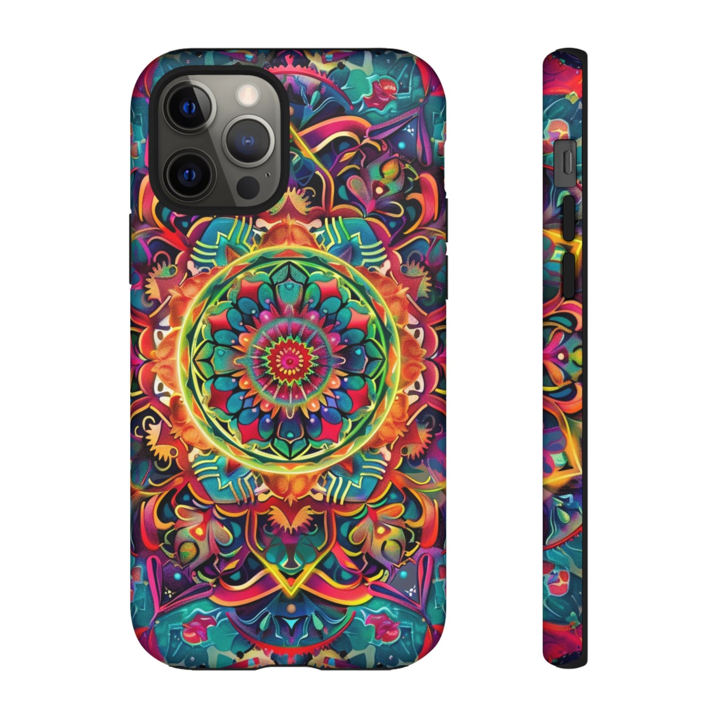 Cosmic Stained Glass Mandala Phone Case