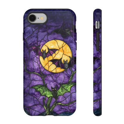 Full Moon Stained Glass Style Halloween Bats Phone Case