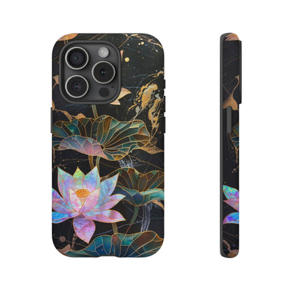 Zen Stained Glass Lotus Floral Design Phone Case