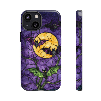 Full Moon Stained Glass Style Halloween Bats Phone Case