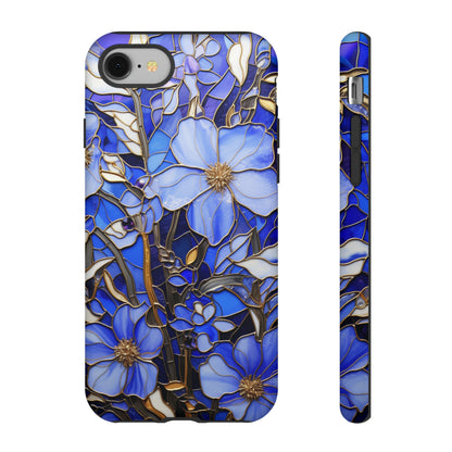 Periwinkle Stained Glass with Gold Inlay Phone Case for iPhone 15, 14, Pro Max, 13, 12 & Samsung Galaxy S23, S22, S21, Google Pixel