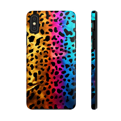 Kaleidoscopic Wild: Psychedelic Rainbow Leopard Print | Dazzling iPhone Case