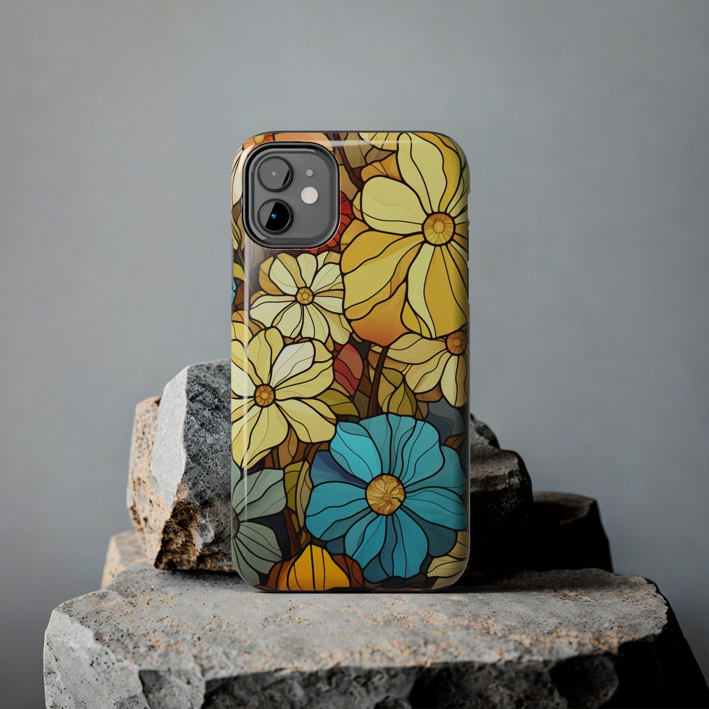 Kaleidoscopic Elegance: Stained Glass Vintage Floral iPhone Case – Timeless Beauty Illuminated