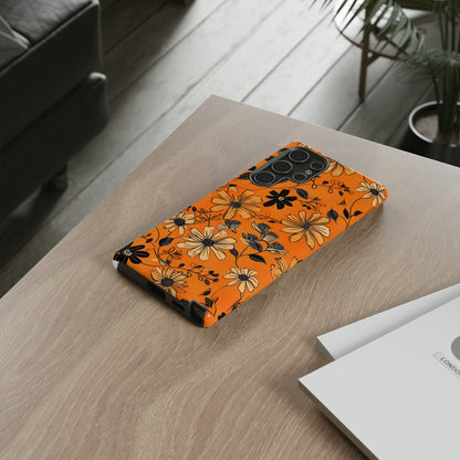 Orange Floral Phone Case Cute Summer Flower Aesthetic