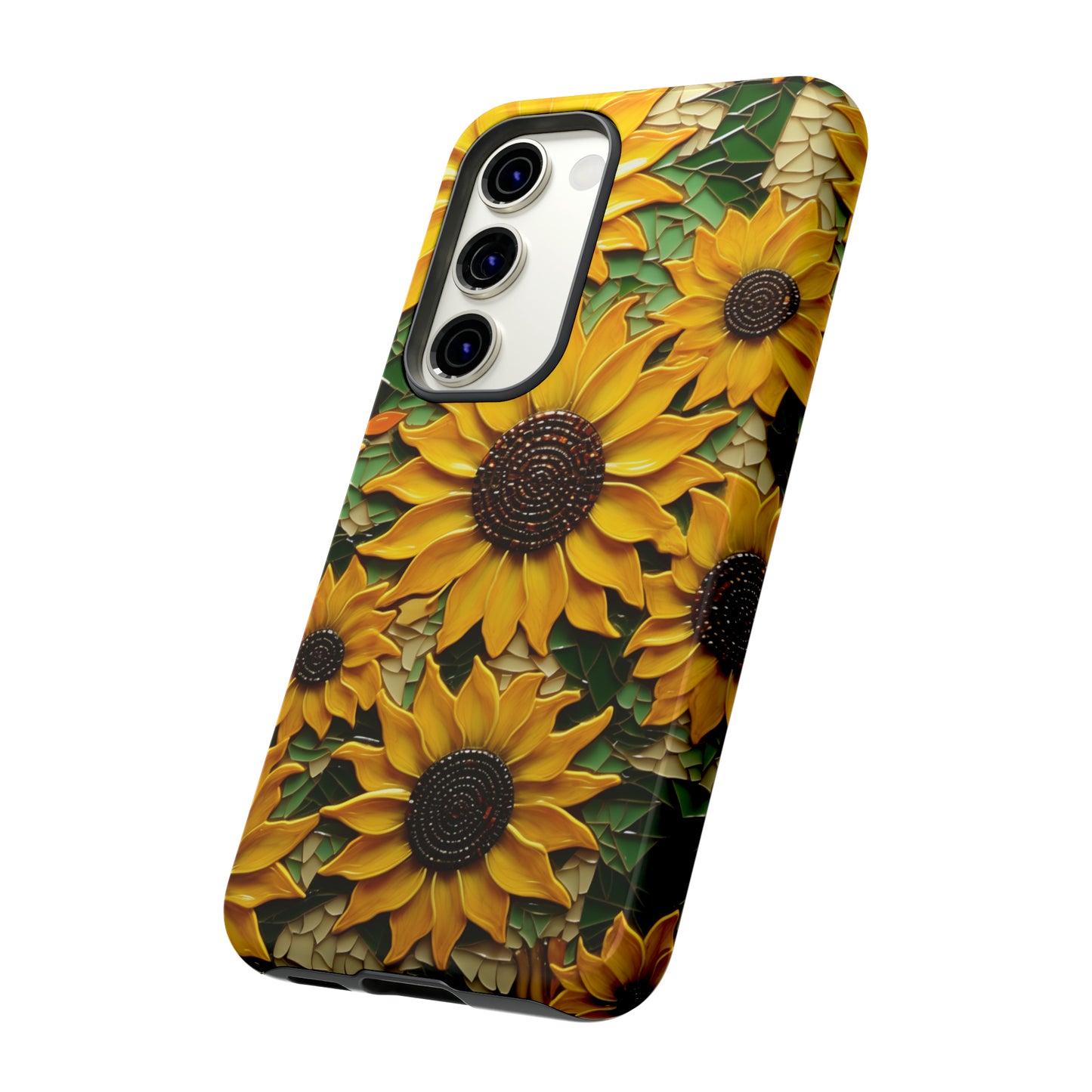 Sunflower Floral Color Explosion Mosaic Glass