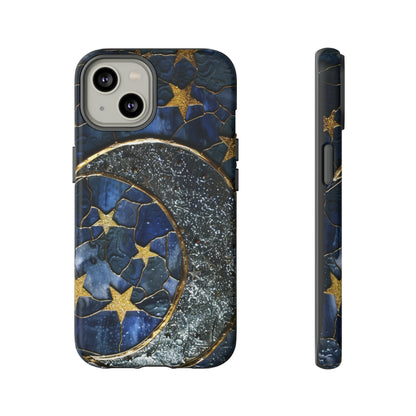 Moon Stars Stained Glass Starry Night Phone Case