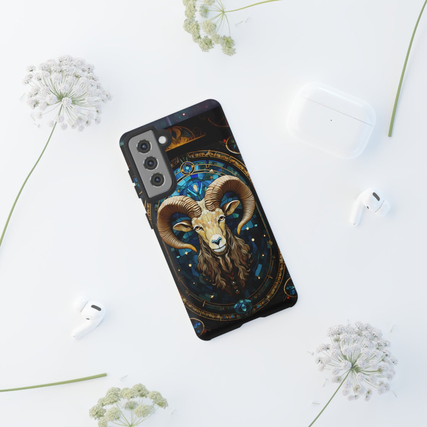 Aries Astrology Stained Glass Design Phone Case