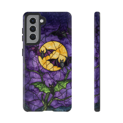 Full Moon Stained Glass Style Halloween Bats Phone Case