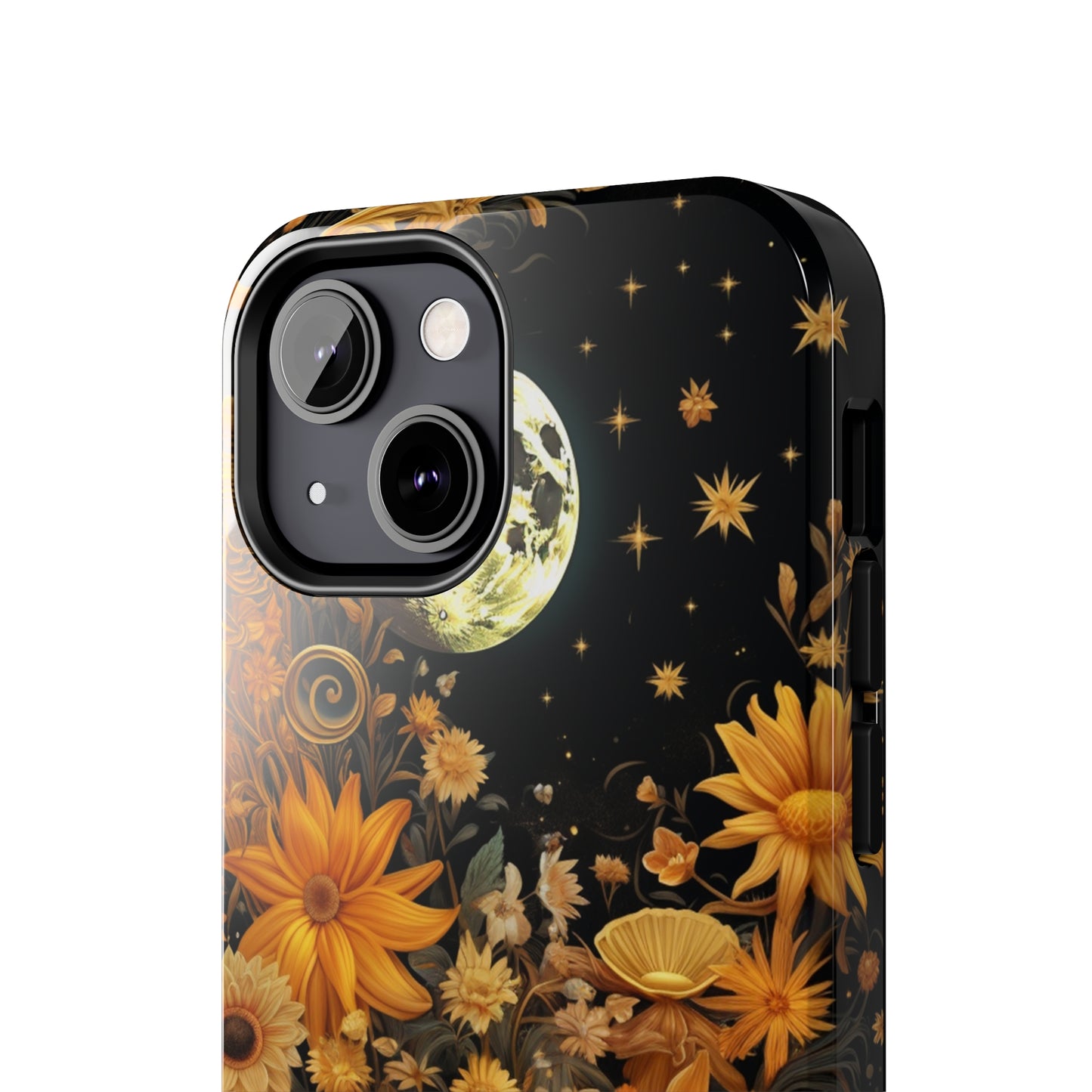 Cottagecore Floral Sun Moon Stars iPhone Case | Embrace Mystical Nature's Beauty