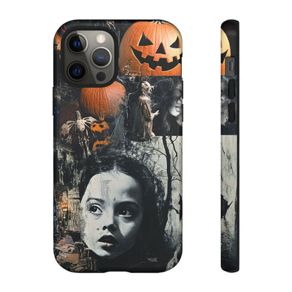 Vintage Halloween Collage Wednesday Goth Style Jackolantern Spooky Phone Cover