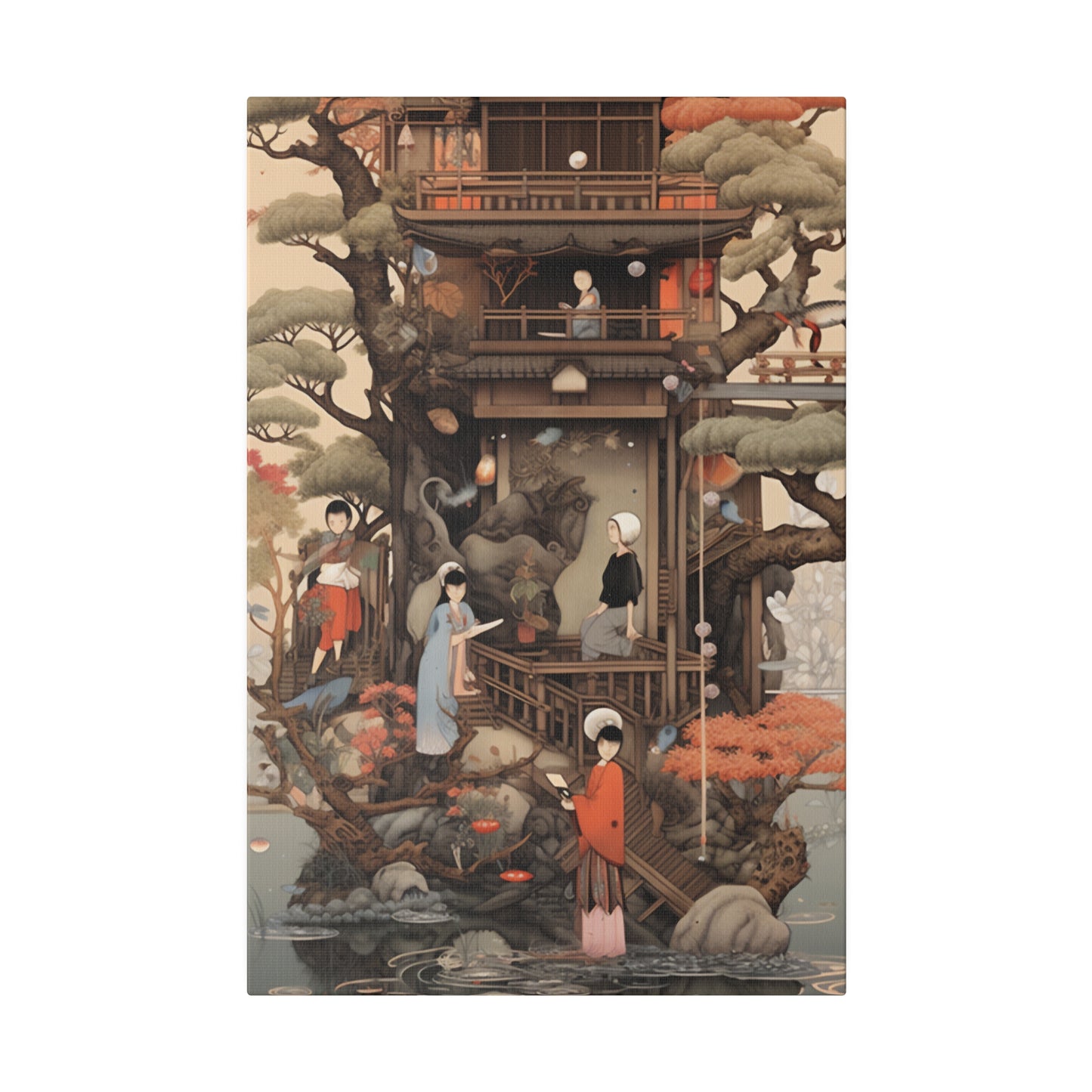 Japandi Fusion: Japanese Scandinavian Mashup | Stretched Canvas Print