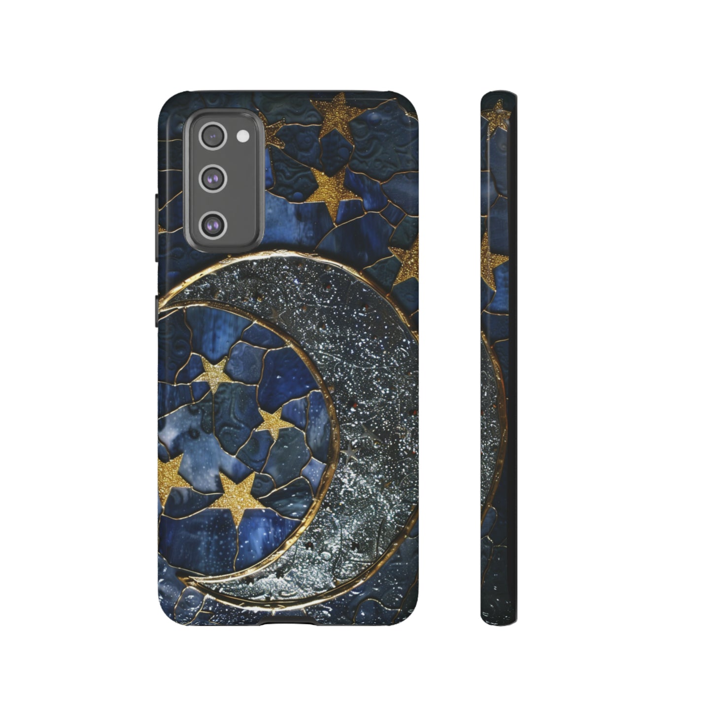 Moon Stars Stained Glass Starry Night Phone Case