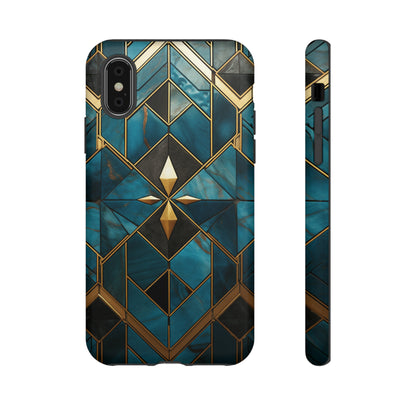 Gold and Blue Marble Mosaic Phone Case