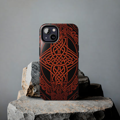 Eternal Weave iPhone Case, Red Celtic Tribal Knots | Timeless Symbolism iPhone Case for Models 11 through 14 Pro Max