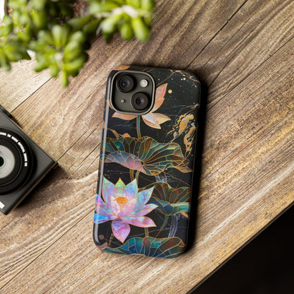 Zen Stained Glass Lotus Floral Design Phone Case