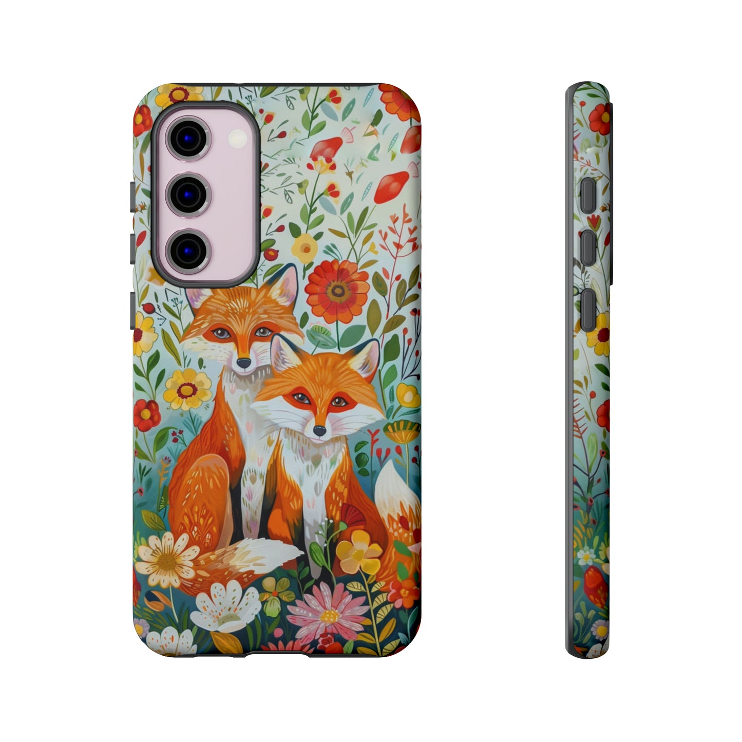 Foxes in the Floral Garden Phone Case