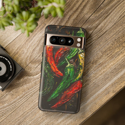 Green and Red Chili Peppers Phone Case