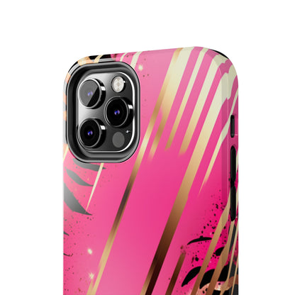 Elegant Wilderness: Pink & Gold Tiger Stripes | Mesmerizing Lush iPhone Case