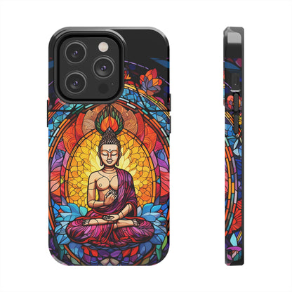 Stained Glass Magic iPhone Case: Psychedelic Tibet Buddha Mandala | iPhone 13 Case Mystical Tibetan Artistry