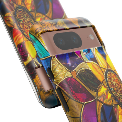 Cosmic Stained Glass Mandala Phone Case