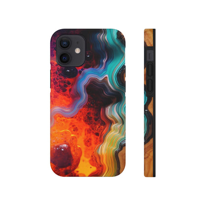 Faux Wood and Colorful Epoxy iPhone Case | Embrace the Beauty of Nature and Vibrant Artistry