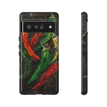 Green and Red Chili Peppers Phone Case