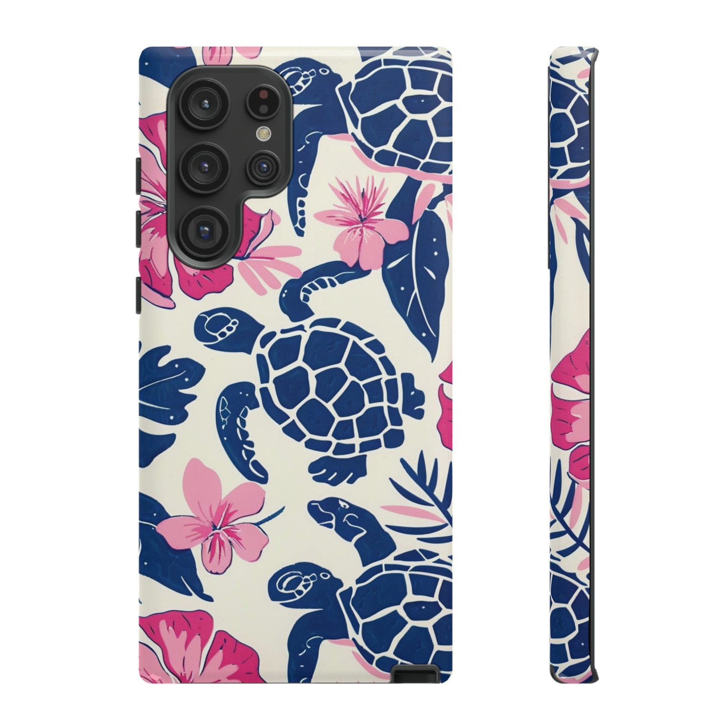 Undersea Floral Blue Sea Turtle Phone Case