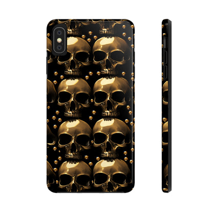 iPhone Case Golden Enigma: Where Goth Meets Glamour | Gold Skulls iPhone Tough Case