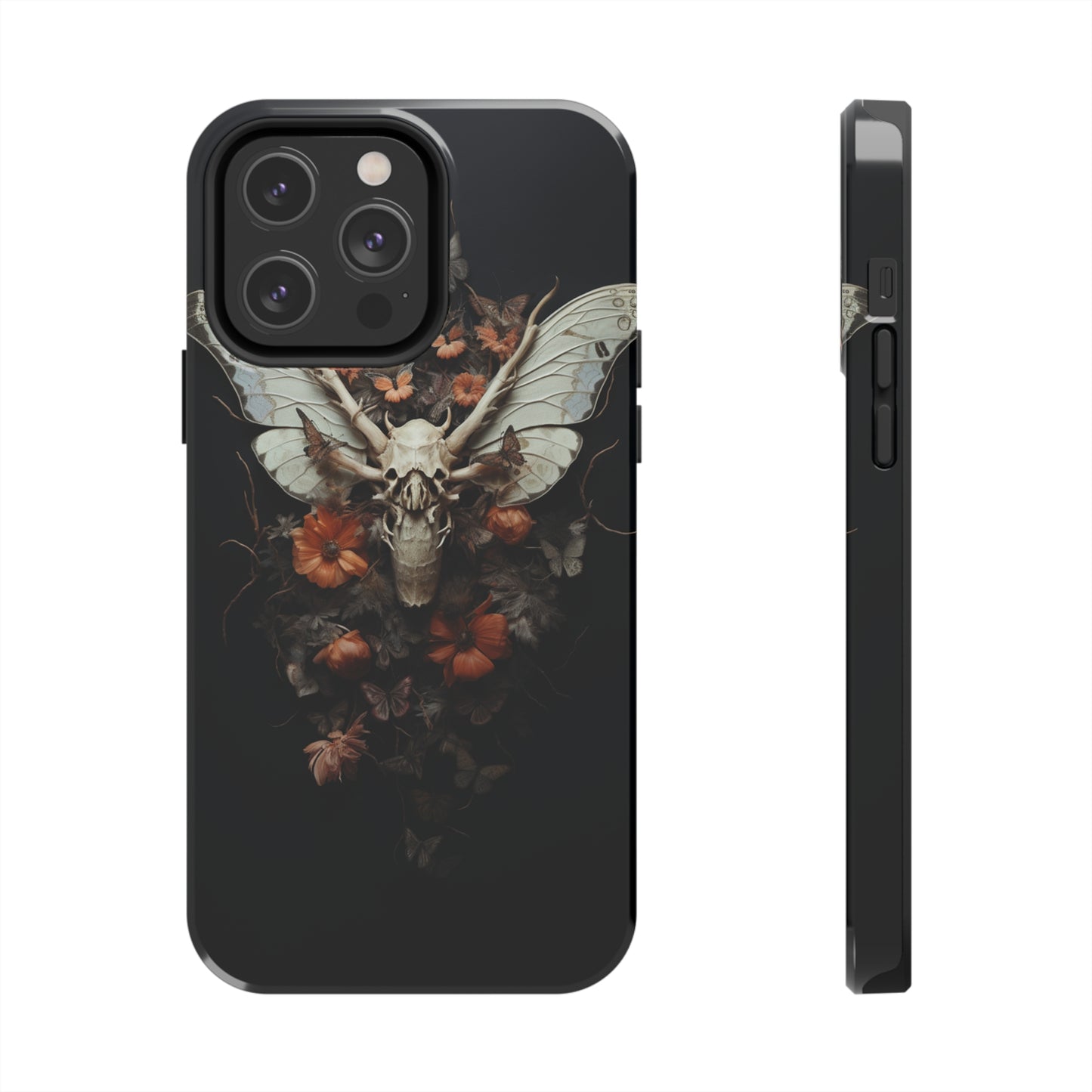 Deadhead Moth Gothic Dark Academia iPhone Case | Spooky Skull Mysterious Elegance