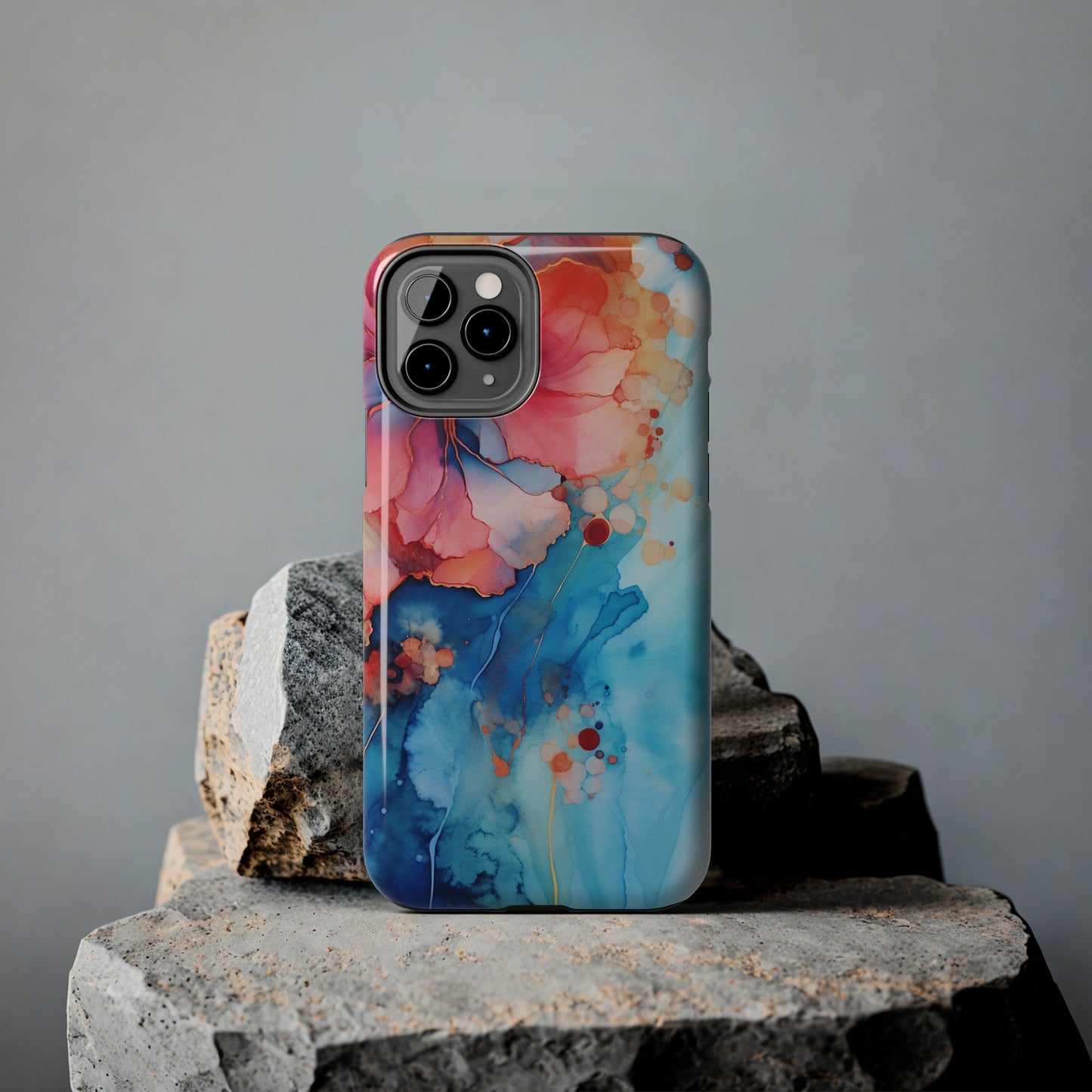 Marbled Floral Watercolor Phone Case | Embrace the Mesmerizing Multicolor Art