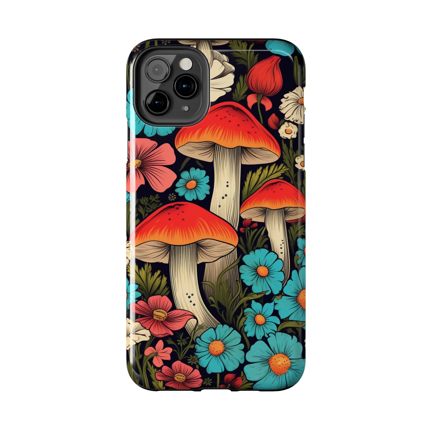 Psychedelic Retro Mushrooms iPhone case | Dive into Vintage Vibes