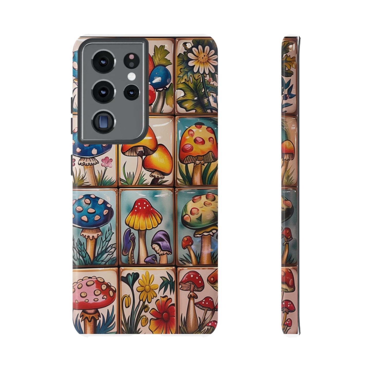 Trippy Magic Mushroom Tile  Abstract Art Phone Case