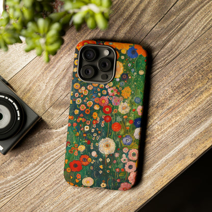 Gustav Klimt Style Flower Garden Painting Phone Case