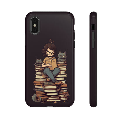 Cats and Books Phone Case