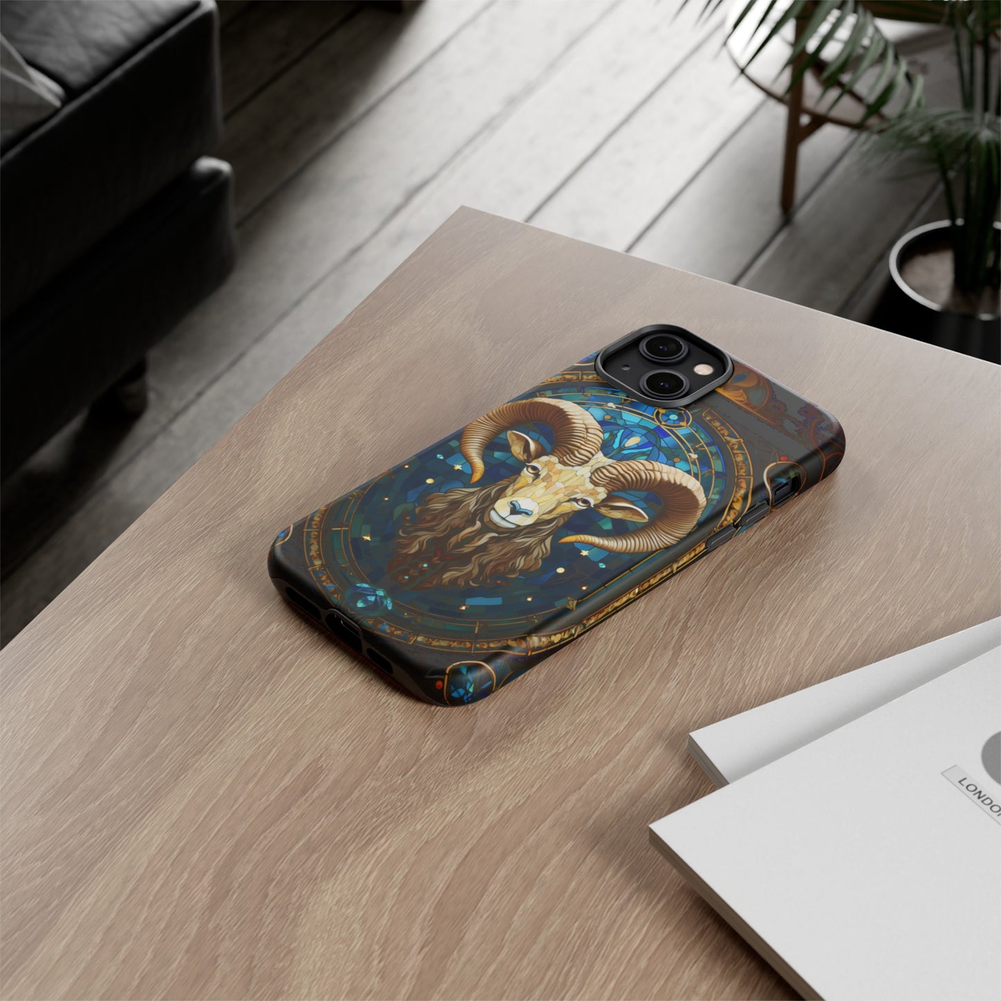 Aries Astrology Stained Glass Design Phone Case